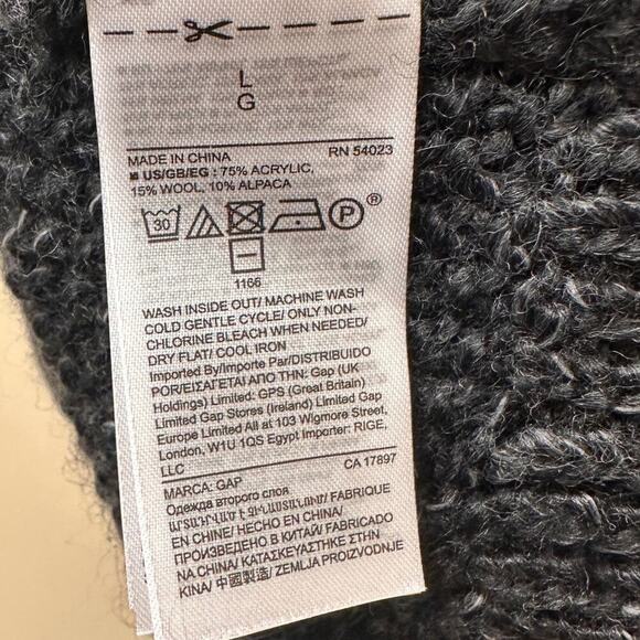 NWT Gap Size Large Gray Knee Length Knit Winter Heavy Layering Sweater Dress - Picture 7 of 11